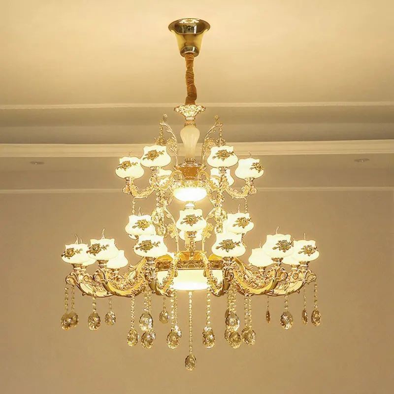 

European style, villa, duplex, floor zinc alloy, building, living room, hollow, hall, crystal