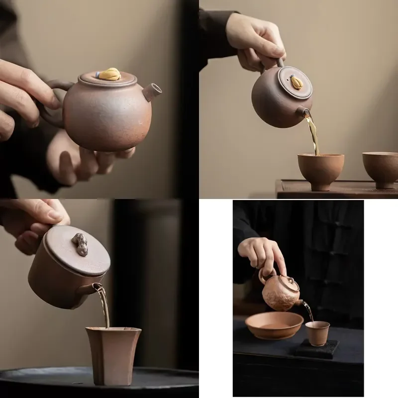 

【CHIMU HOME】 for Rock Mud Coarse Pottery Chalote Pot Chinese Style Modern Simplicity Kung Fu Set Single Ceramic