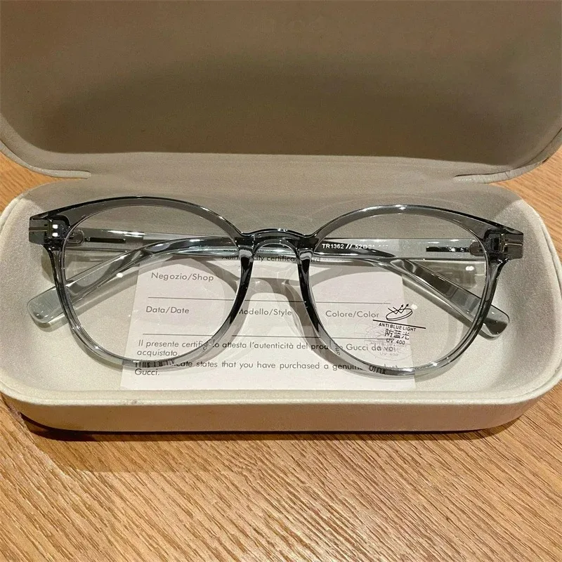 EYORA Acetate Round Reading Glasses Anti Blue Light Myopia Glasses Anti-Reflection Photochromic Progressive Prescription Eyewear