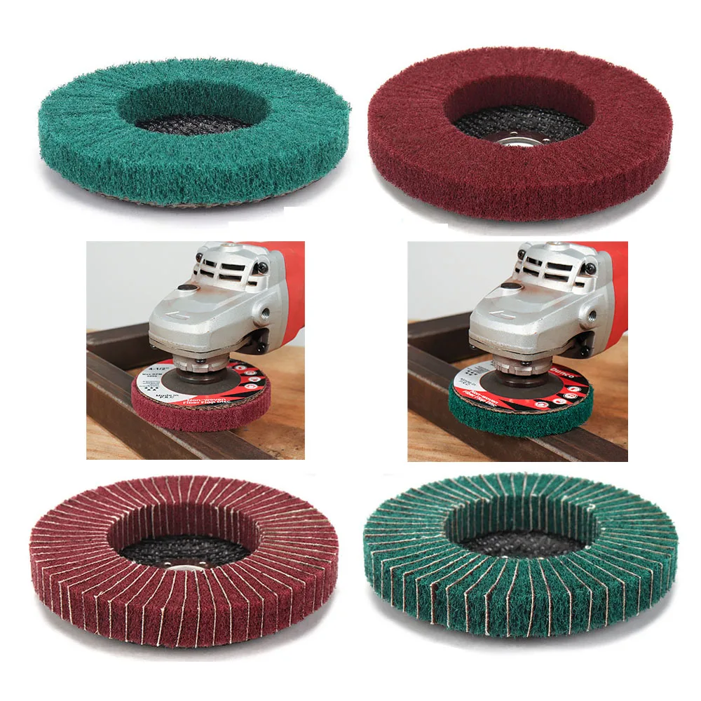 

SIFANG 1PC 125mm Nylon Fiber Flap Polishing Wheel Disc 120-320 Grit for Angle Grinder Wood Metal Buffing