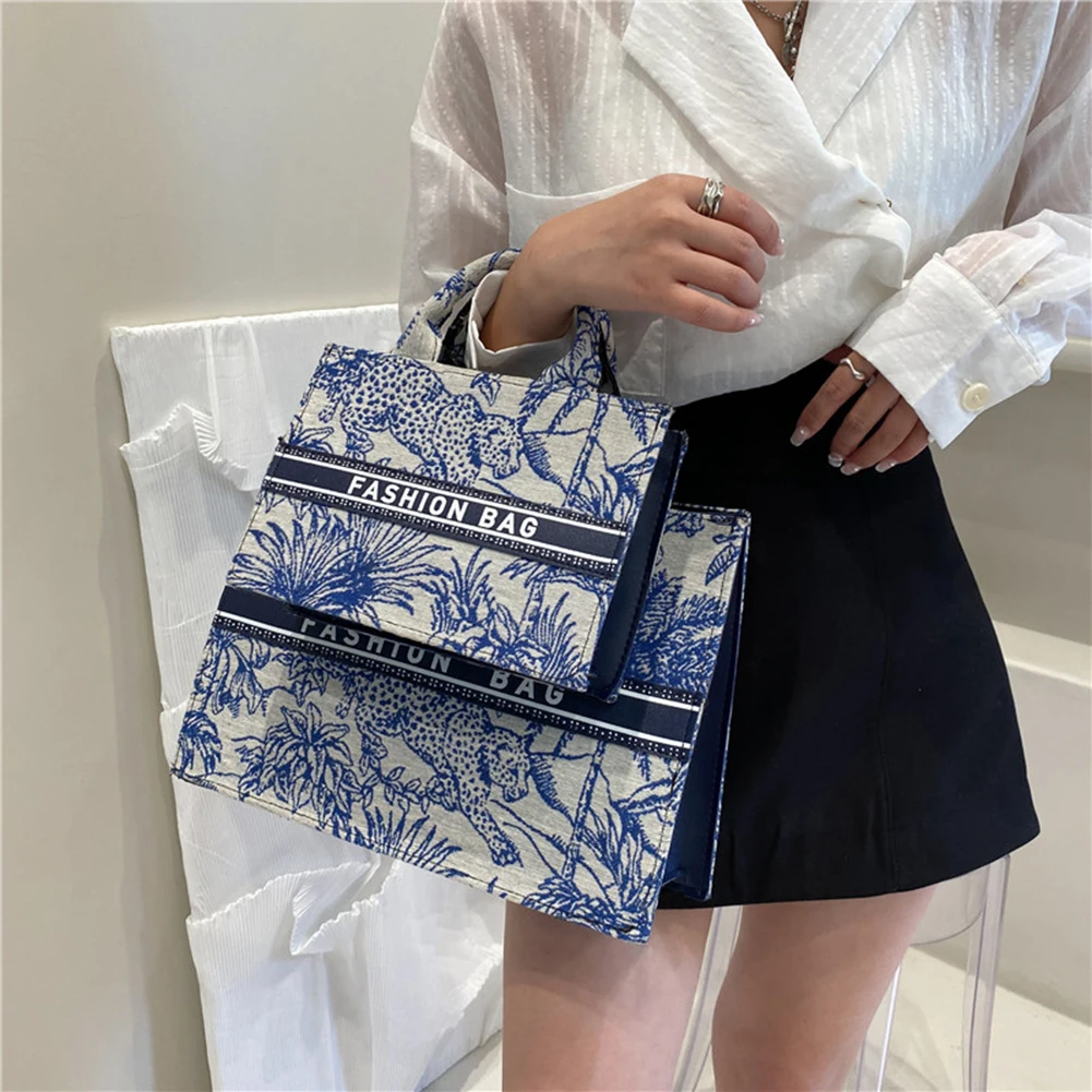 New Printing Handbag Female Large Capacity Shoulder Bag 2023 Fashion Top-handle Bag Luxury Jacquard Shopper Beach Tote Wholesa