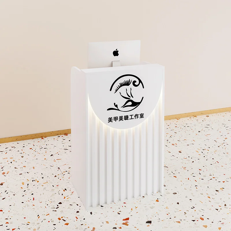 High Quality Salon Furniture Custom Small Clinic Reception Desk Beauty Salon Wooden Salon Shop Mini Reception Desk