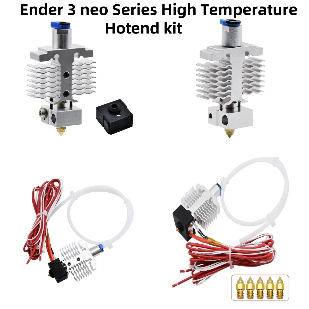 Ender 3 V2 Neo Upgraded Hotend Kit Extruder PTFE Tubing With Silicone Sock Nozzle for Ender 3 V2 Neo/Ender 3 Max Neo/Ender 3 Neo