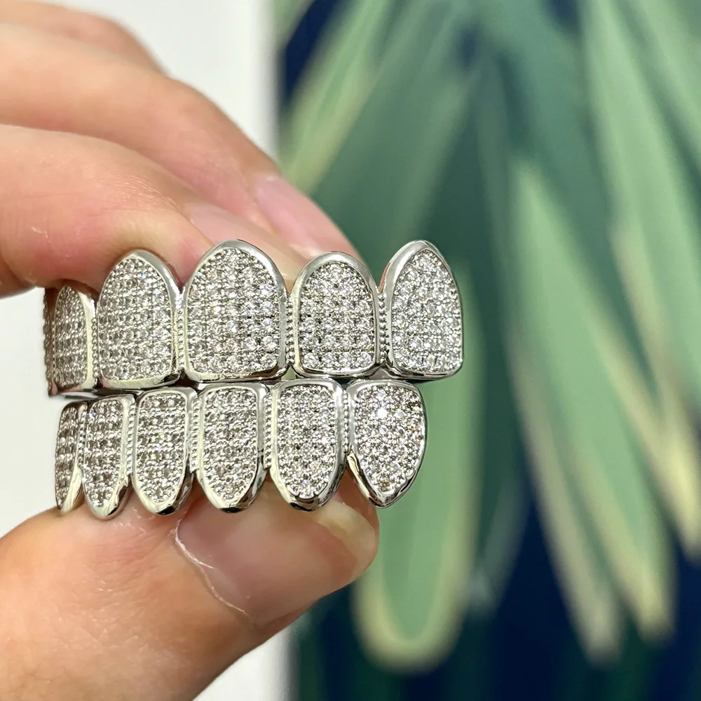 Iced Out CZ Stone Teeth Grillz, Unisex