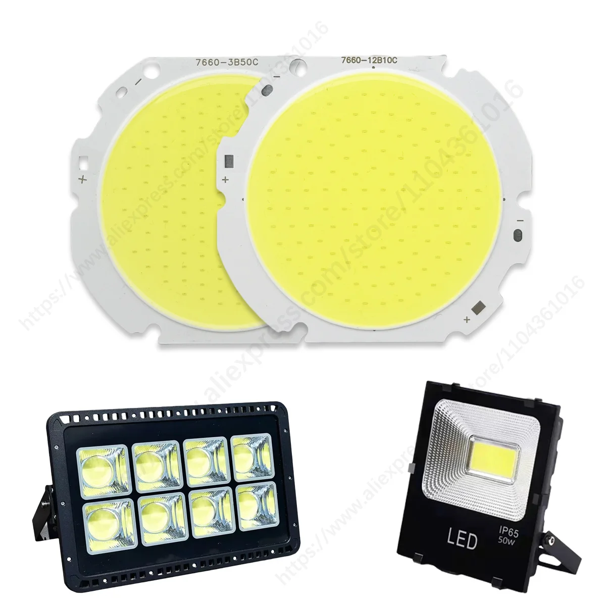 

High Power 30V 150V 50W COB LED Projection Lamp Chip Light Spotlight Floodlight Garden Square Light LED Beads Floodlights