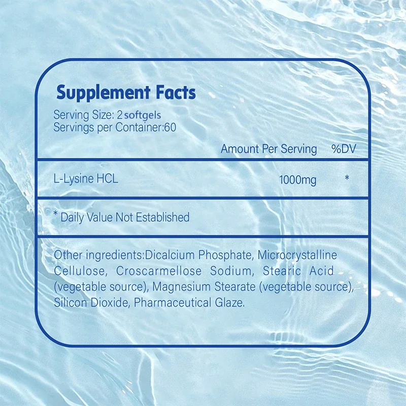L-Lysine 1000 ملغ - يدعم الجلد والأوتار والعظام، ويعزز مكمل المناعة