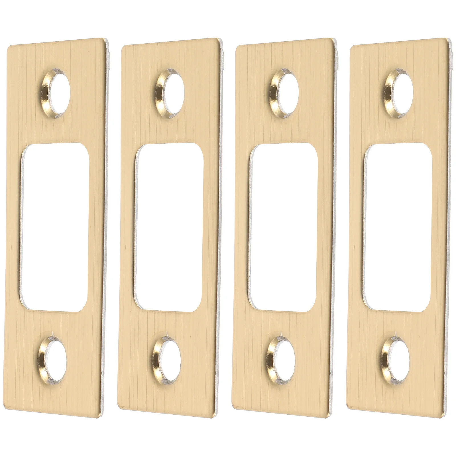 

4pcs Stainless Steel Strike Plates, Door Reinforcement Plate For Interior Exterior Doors, Deadbolt Cover Plate, Hole Filler,