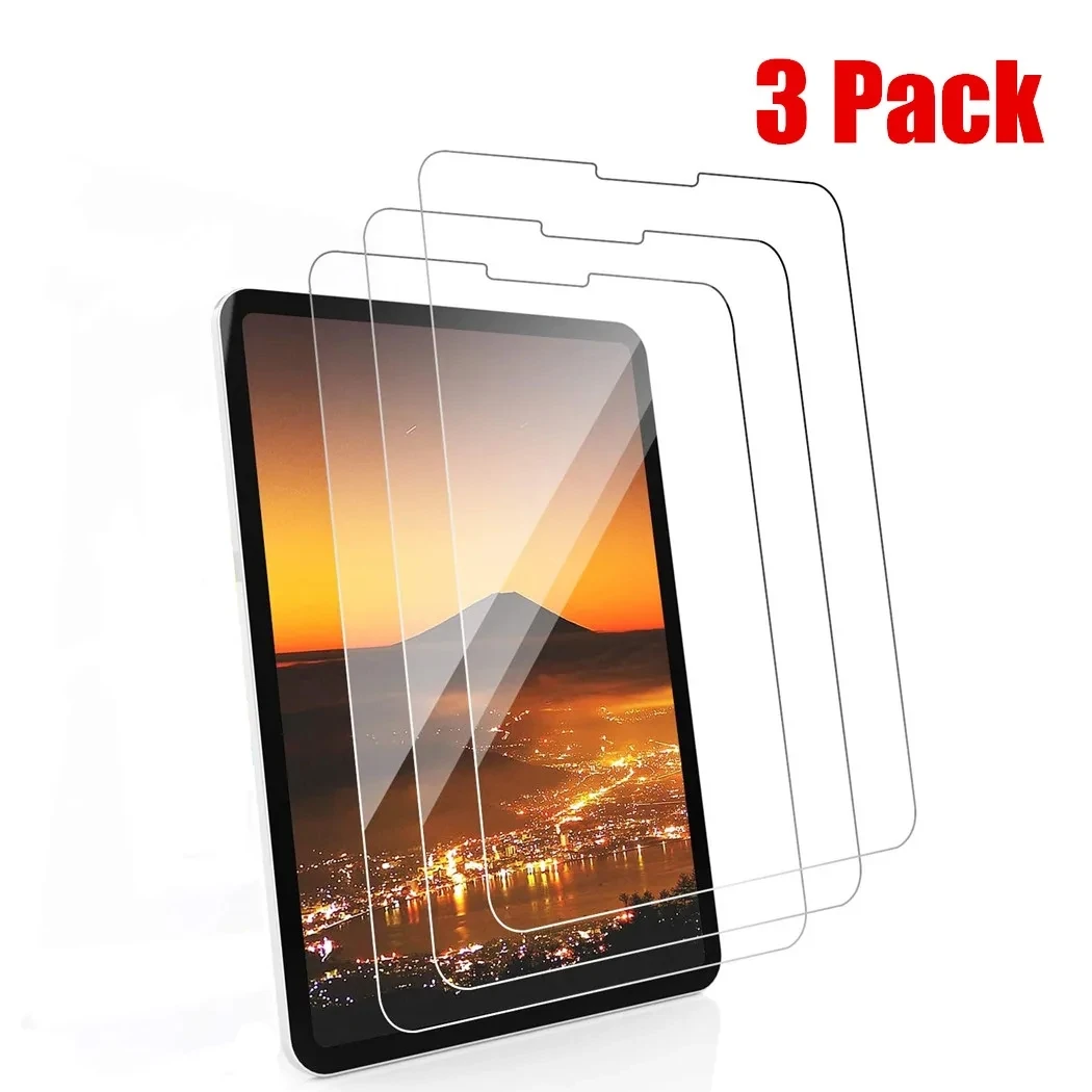 (3 Pack) Tempered Glass For Apple iPad 2 3 4 5 6 7 8 9 10 9.7 10.2 10.9 4th 5th 6th 7th 8th 9th 10th Generation Screen Protector