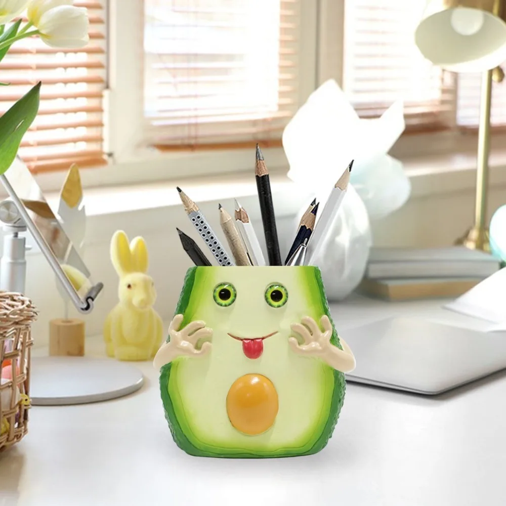 

Durable Cute Avocado Flowerpot Handmade Resin Craft Plant Container Funny Cactus Planter Living Room Balcony