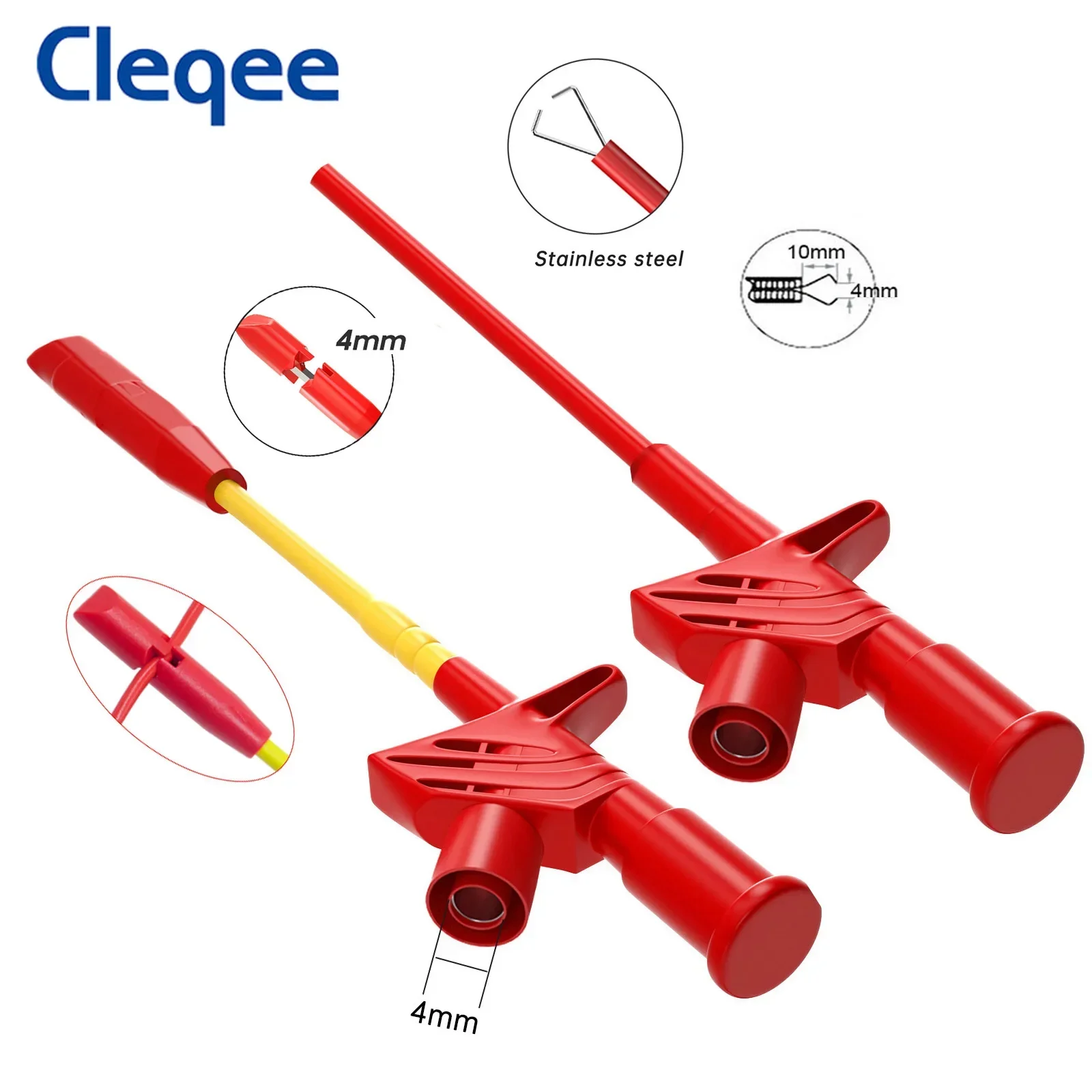 Imagem -04 - Cleqee P1600 Série Multímetro Profissional Kit de Chumbo Teste Jacaré Clipe ic Sonda Teste Rápido Gancho Bnc Reparação Automotiva