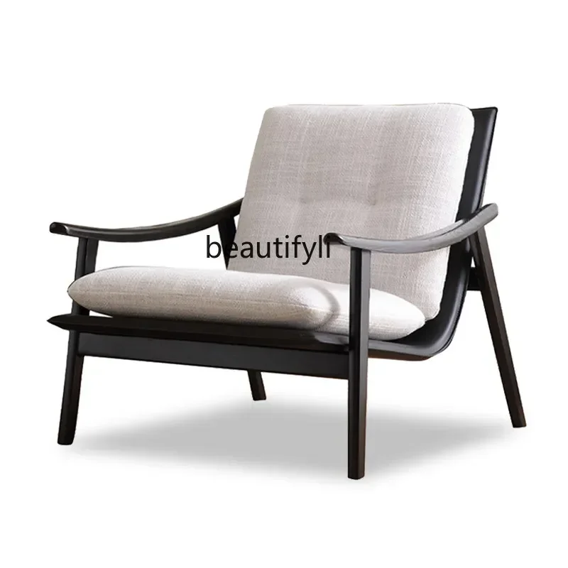 

A Italian Minimalist Single-Seat Sofa Chair Balcony Leisure Chair Living Room Light Luxury Fabric Sofa Chair