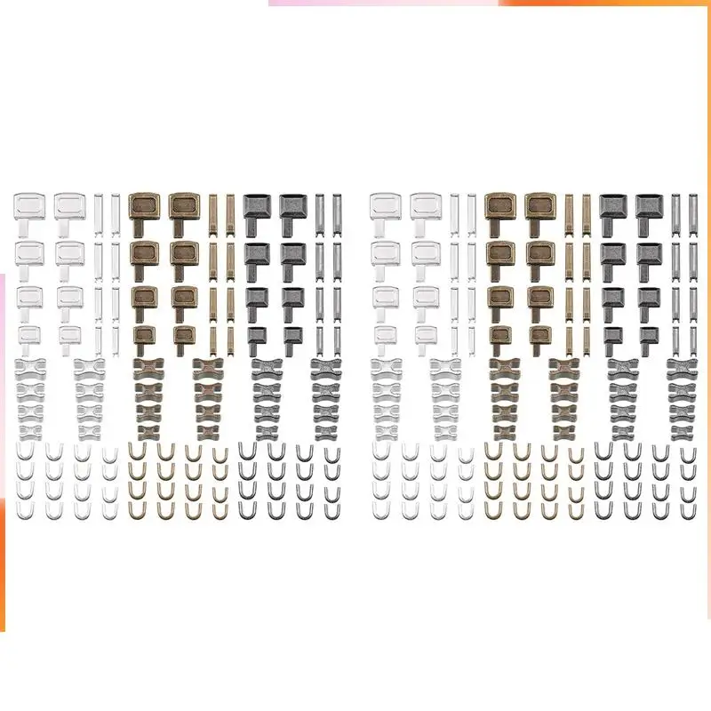 

A92Z 240 Pieces Metal Zipper Head Slider,4 Sizes Zipper Bottom Sliders Retainer Insertion Pin,Zipper Stopper Repair Tool Kit