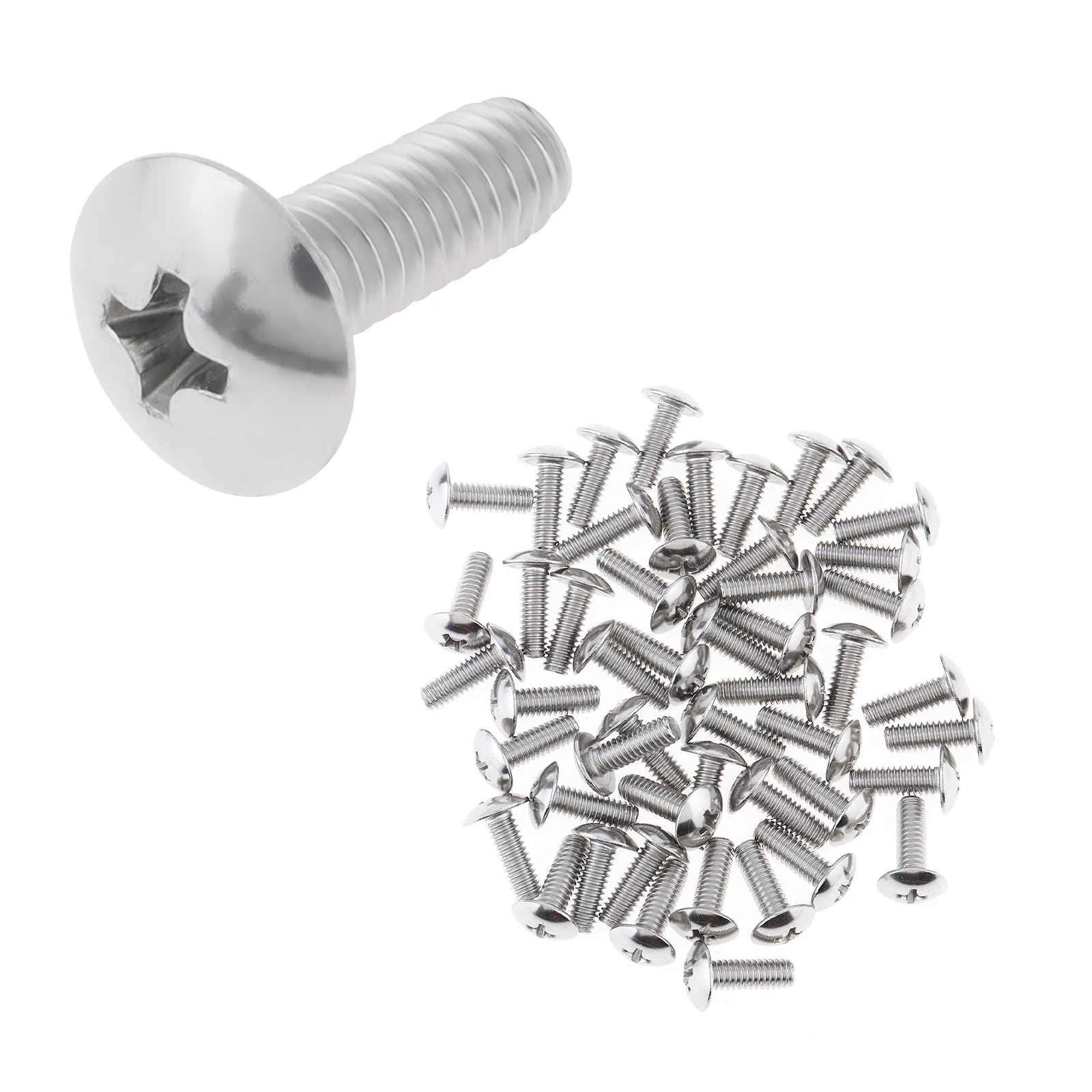 50pcs 304 Stainless Steel 18-8 #8-32 x 1/2 Truss Head Phillips Machine Screws UNC Full Machine Thread Bolts