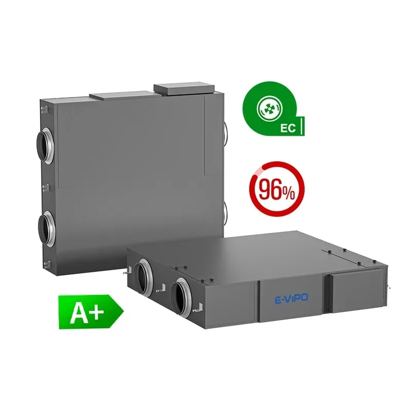 E-VIPO Bypass ERV Energy Recovery Ventilation Ceiling HRV Heat Recovery Ventilation Fresh Air Recuperator HVAC Systems for Attic
