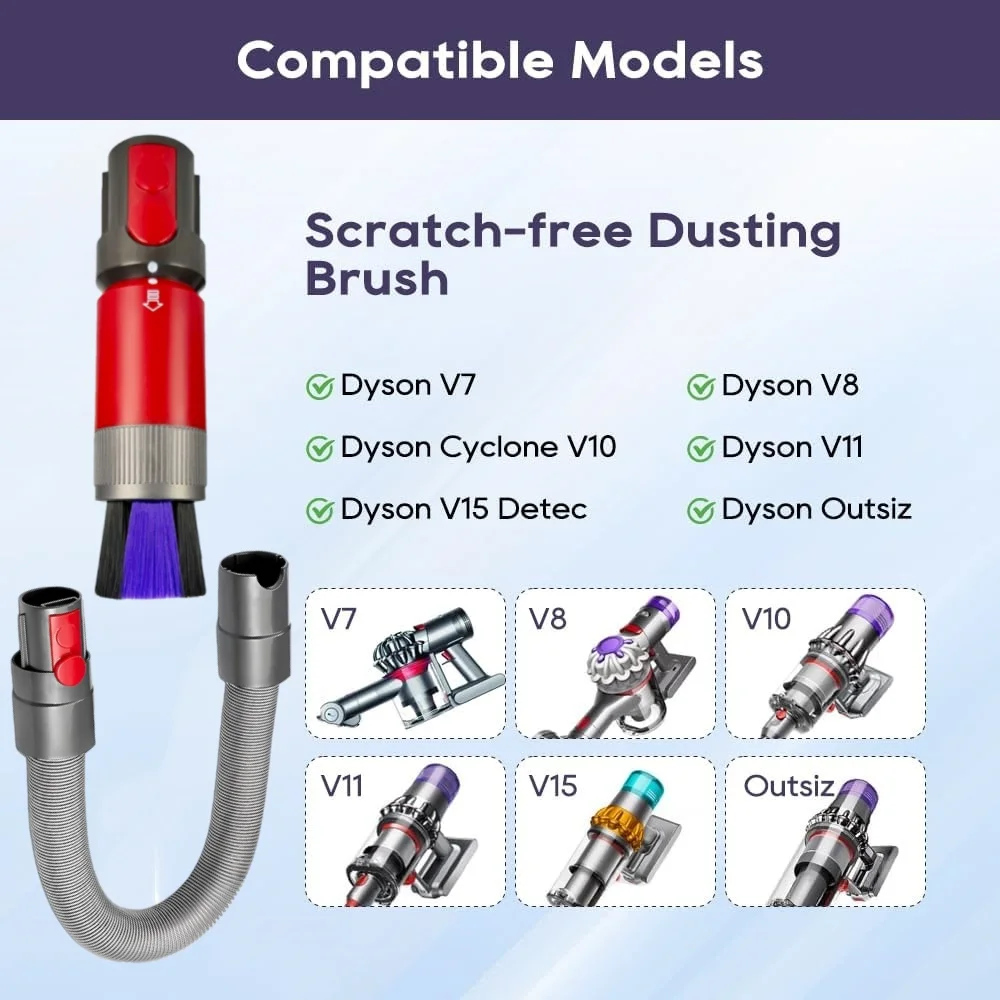 Compatible with Dyson Outsize V7 V8 V10 V11 V15 Vacuum Cleaner Dust Brush, Flexible Extension Hose Cordless Vacuum Cleaner Parts