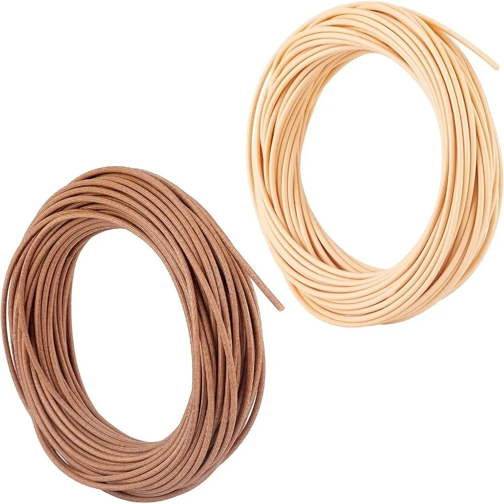 

2 Bundles Basket Weaving Rattan 150g 1/10 Inch Round Fruit Basket Weaving Repairing Material Plastic Rattan Cane