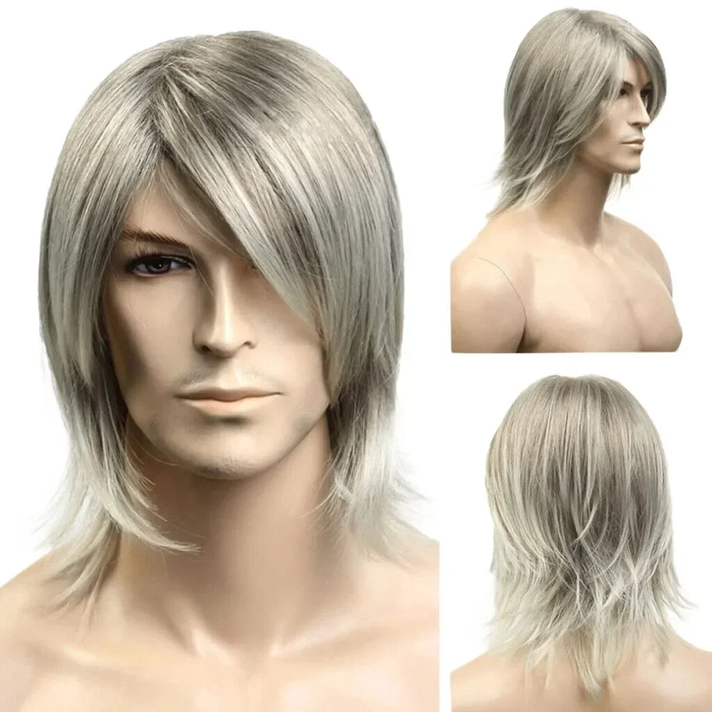 

Fashion Rocker Men Short Mixed Blonde Hair Wig For Carnivals Party Cosplay Festival wigs