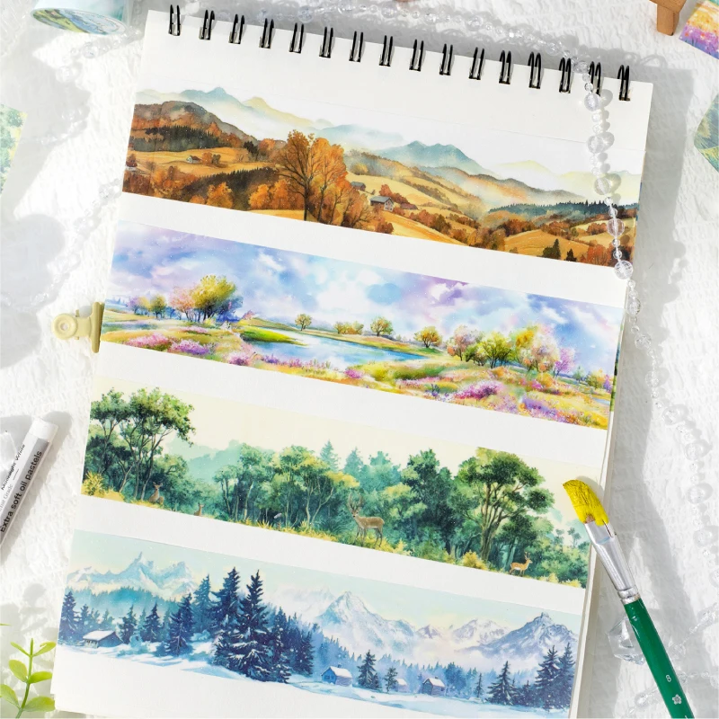 JIANQI 50 مللي متر * 2 متر أشرطة PET مشهد جميل لتقوم بها بنفسك سكرابوكينغ ديكور ألبوم صور مجمعة غير المرغوب فيه مجلة المواد ملصقات جماليات