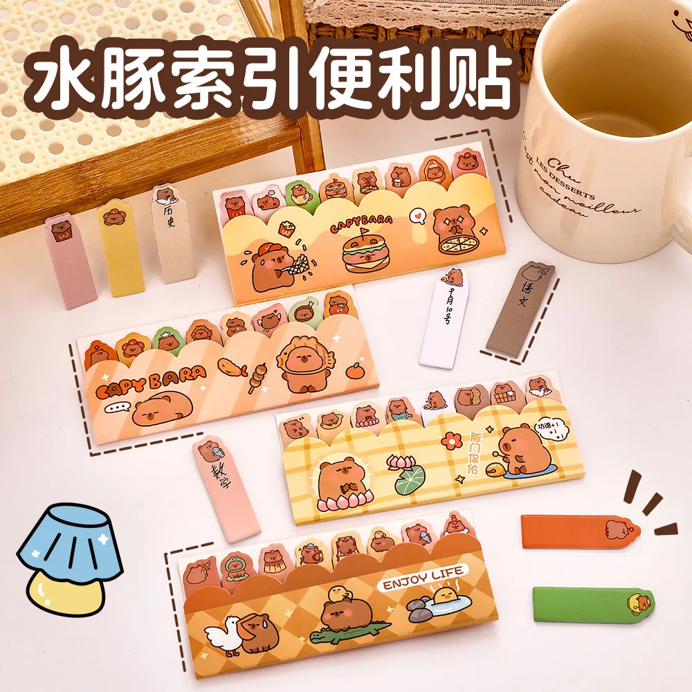 120 Sheets Cute Sticky Notes Cartoon Animals Sticky Flags Tabs Page Markers Kawaii Self-Stick Sticky Index Tabs Page Flags