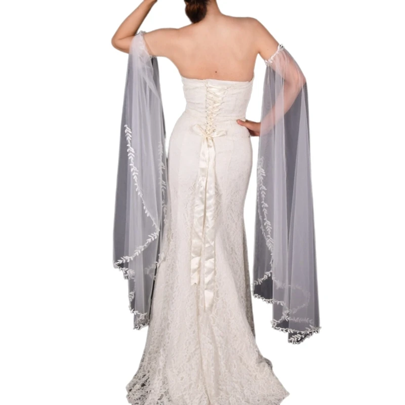 Coprispalle staccabile per maniche da sposa, abito da sposa, maniche lunghe con copertura del braccio decorativa in rete con