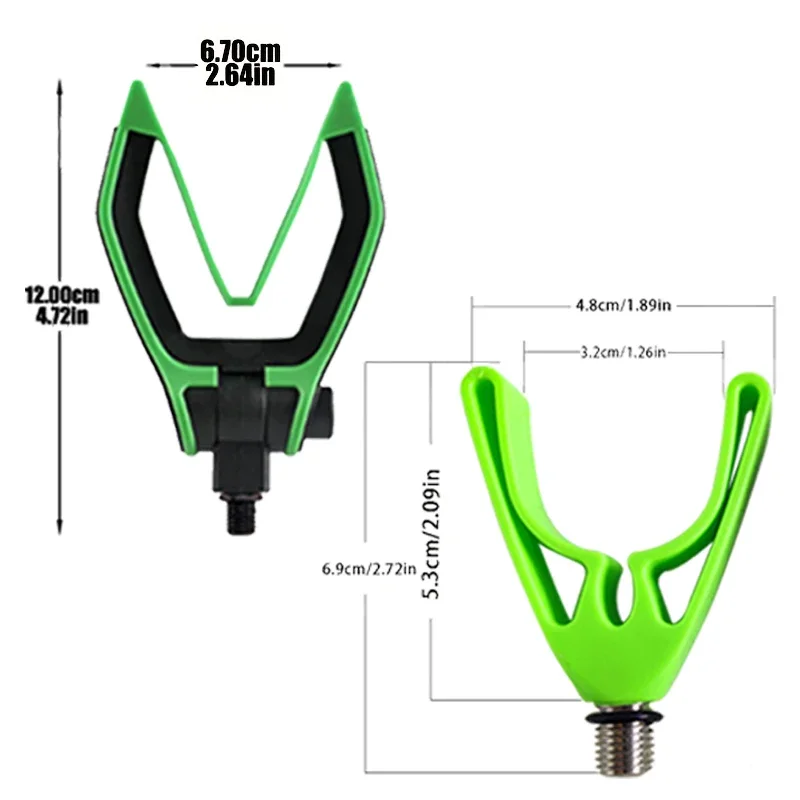 رأس مسند قضيب عالمي لقضبان طنانة الصيد، قضيب تغذية بلاستيكي متين يدعم مرفق الرأس لصيد سمك الشبوط والدورة #4