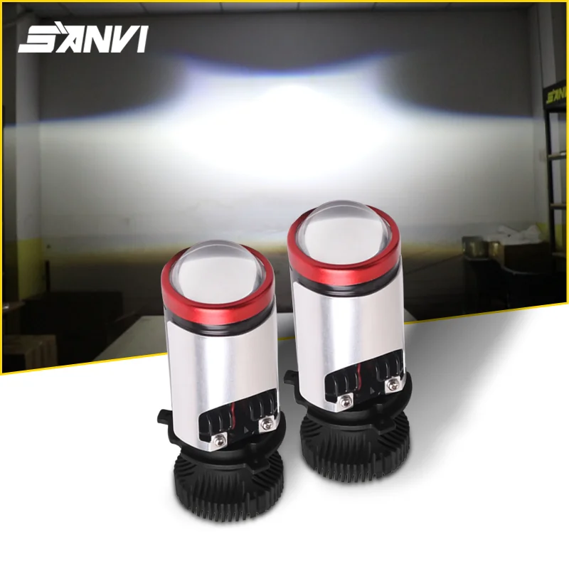 H4 Mini Bi Led Projector Lens Headlight Bulbs 90W Turbo Lamps Low High Beam Led Lenses for Car Motorcycle Plug and Play