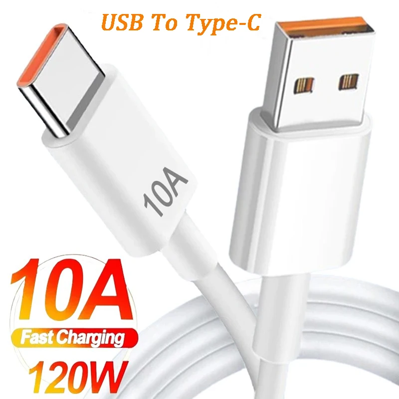 

10A Type C Fast Charging Cables for Samsung Xiaomi Huawei Android Phones Universal USB-C 120W Quick Charger Wire Data Cord 2024