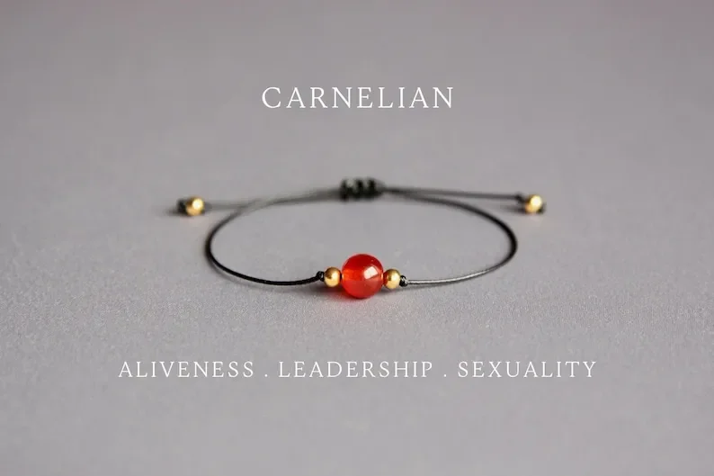 Carnelian Crystal Women's June Birthstone Jewelry Friendship Bracelet Vibrant Creativity Grounding