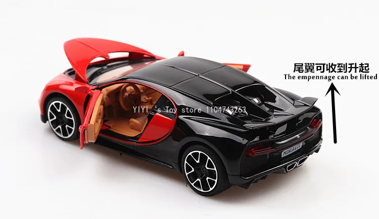 1:32 Chiron Auto Modell Spielzeug Legierung Modell Diecast Sportwagen Zurückziehen Sound Licht Simulation Supercars Kinder Geschenke 30