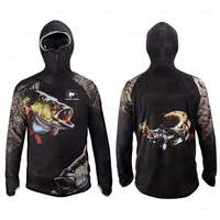 Camisa de pesca para hombre, chaqueta con protección solar, cara, cuello, Anti-uv, transpirable, ropa con capucha de pesca, ropa deportiva de secado rápido de seda helada