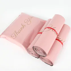 50~100PCS 100% PE Plastic Thank You Pink Mailing Bag Poly Mailer T-shirt Skirt  Bra Towel Xmas Gifts Shipping Express Pouches