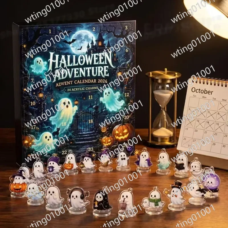 for Halloween Ghost Advent Calendar Spooky Ornament Blind Box Countdown Surprise Gift Decor