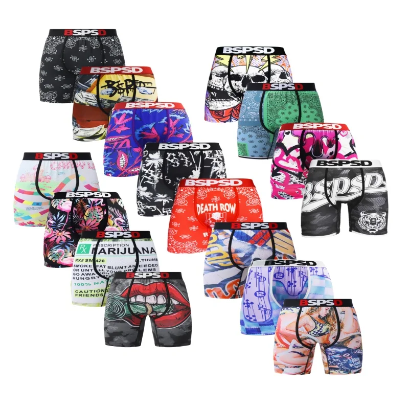 

1Pcs Men Underwear Breathable Comfort Boxers Briefs Man Swimming Underpants Plus Size S-2XL Mens Panties Sexy Men's Boxershorts