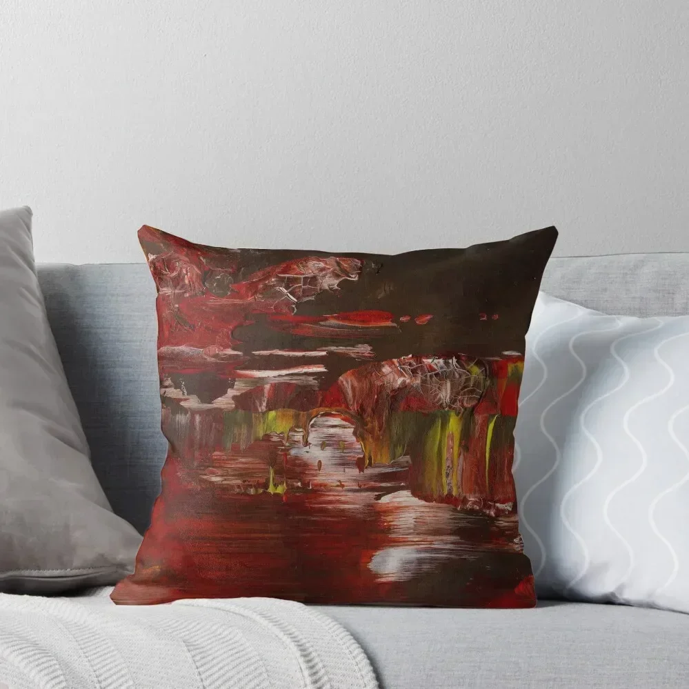 

Black red and brown abstract painting Throw Pillow Pillow Cases Decorative Christmas s Covers luxury decor pillow