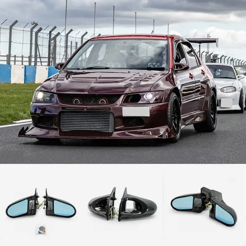 Para mitsubishi evo 7 8 9 ct9a aero espelho (veículo de direção direita) evo espelho lateral de carbono