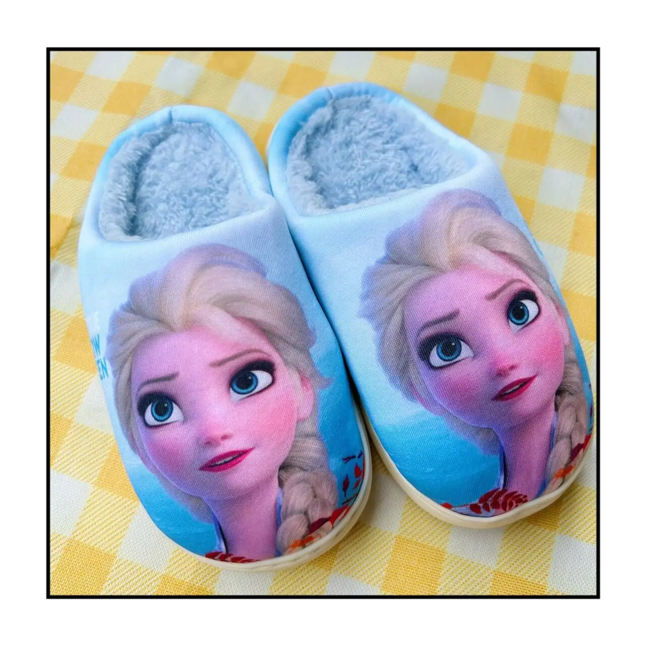 New 2-9Y Autumn Winter Kids Shoes Girl Slippers Children Elsa Cartoon Christmas Slippers Pantoufle Enfant Baby Shoes Hausschuhe