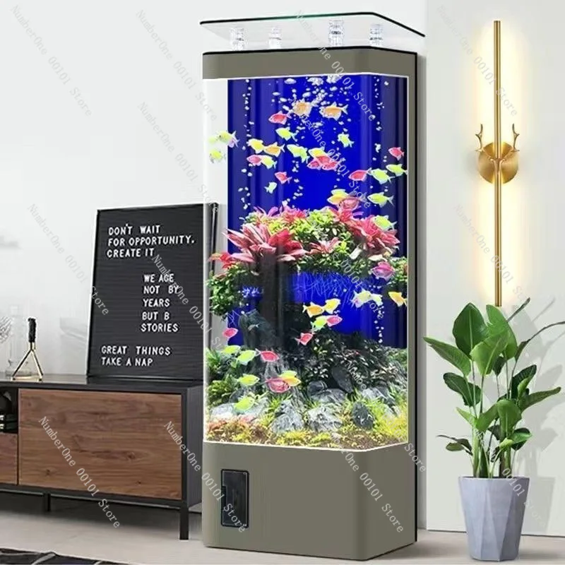 High-value new fish tank living room small household floor vertical
