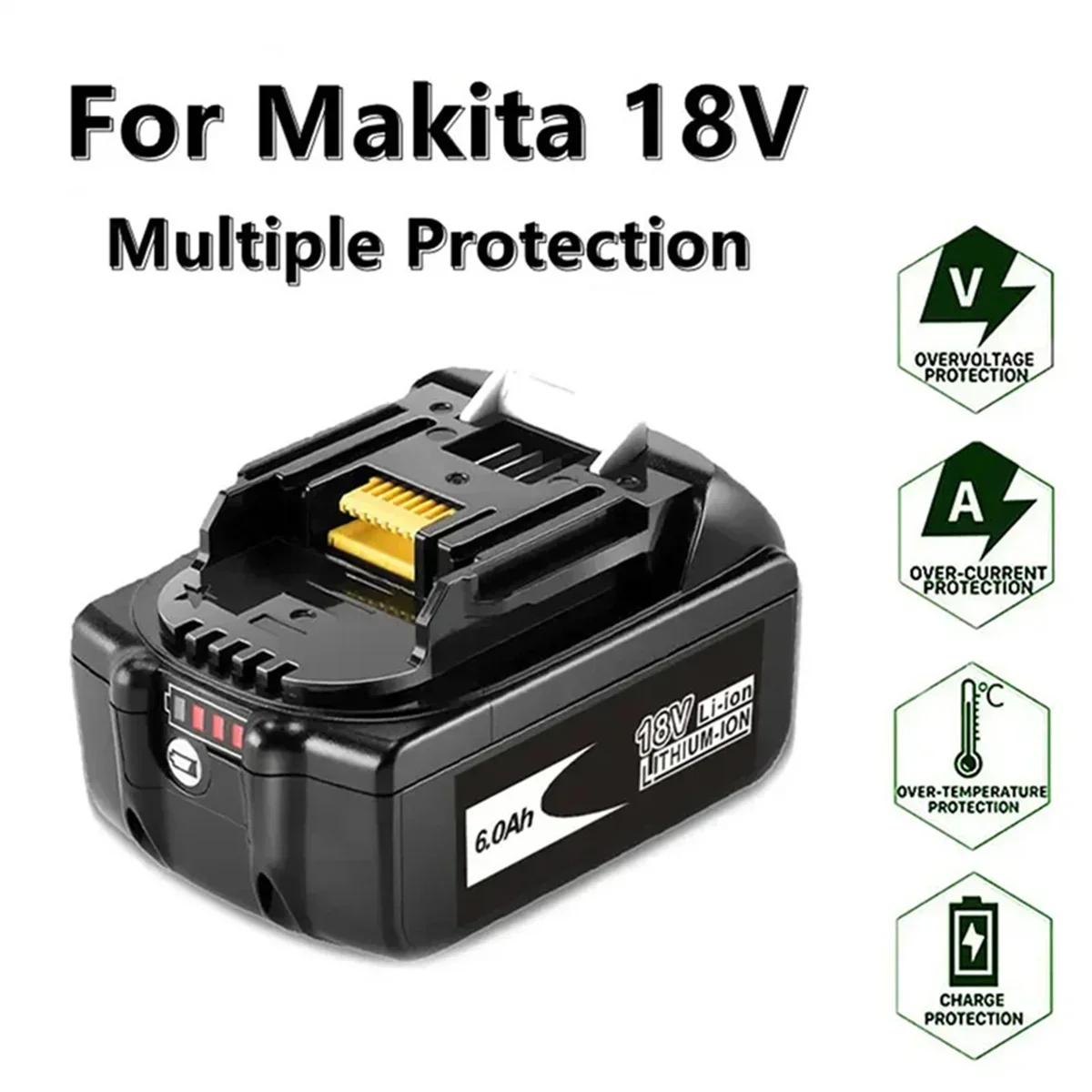 

Daweikala 18V Rechargeable Battery For Makita 18650 Lithium-ion Cell Suitable For Makita Power Tool BL1850 BL1860 BL1830 LXT400