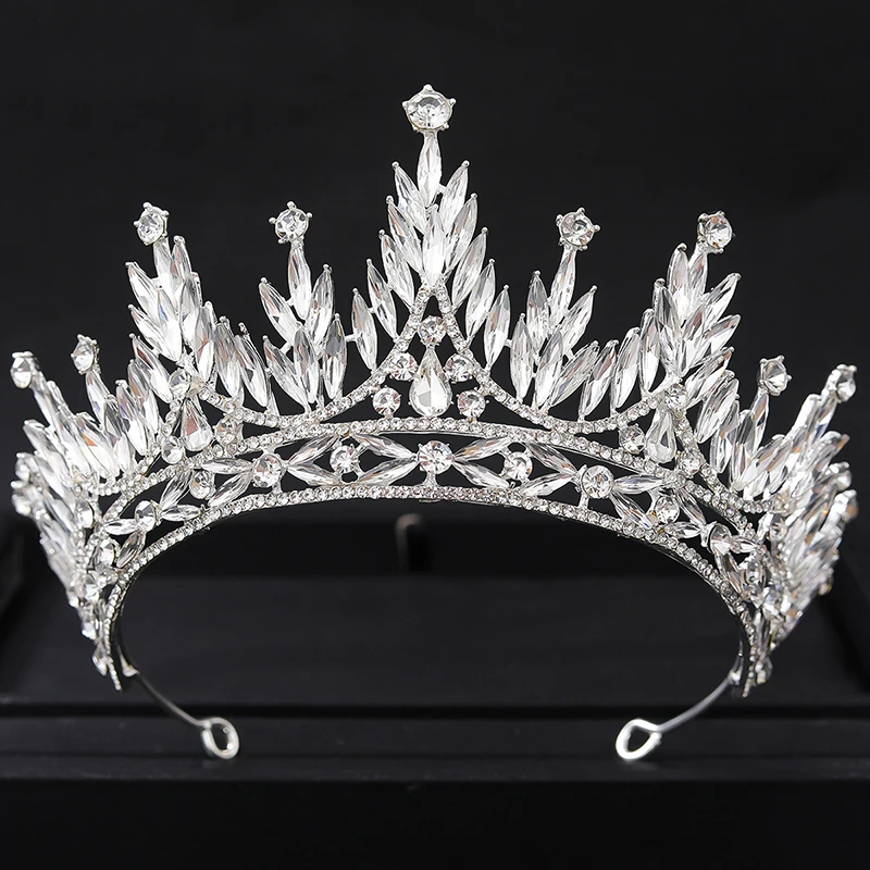 Baroque Crystal Crown Tiara For Women Rhinestone Prom Diadem Headband Bridal Wedding Hair Accessories Jewelry Tiaras And Crowns