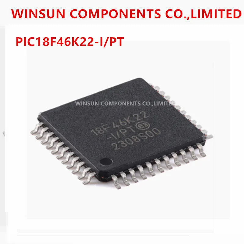 (5Piece)100% New Imported Original  PIC18F46K22-I/PT TQFP-44 44 pin high-performance microcontroller