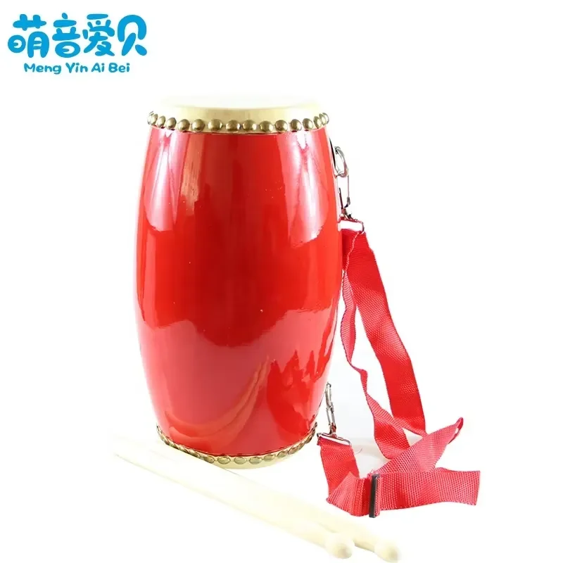Chinese Traditional Waist Drum Lion Dance Performance Instrument Folk Art Handmade Wooden Drum for Festival Celebration Stage
