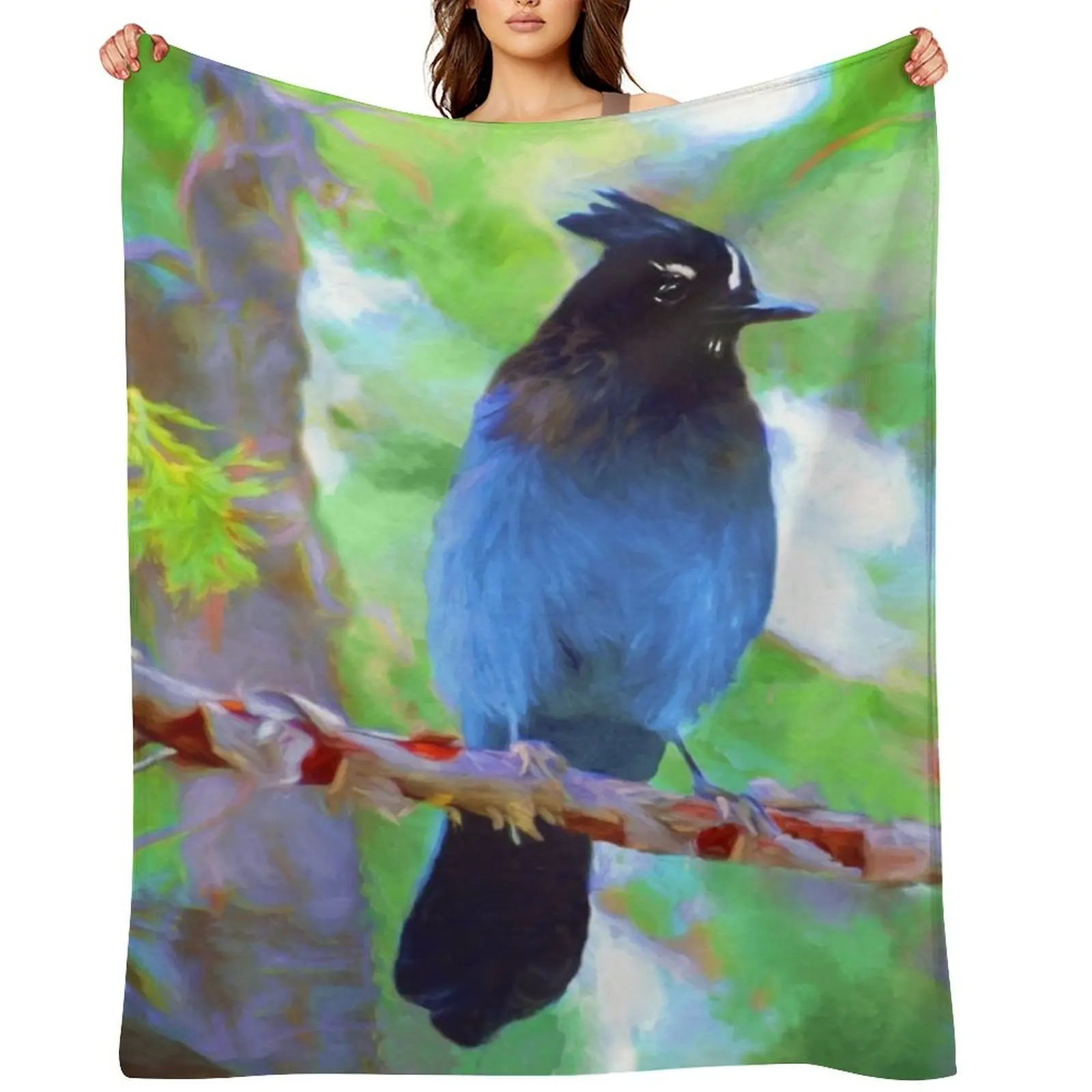 

Steller's Jay Throw Blanket Luxury Throw Soft Plush Plaid Travel Sofas Blankets