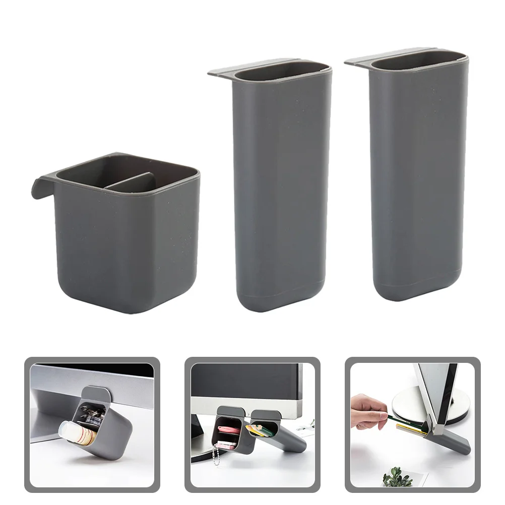 

3Pcs Desktop Pencil Holder Pen Storage Organizer with Adhesive Backing Space Saving Desk Accessories for Office Home Stationery