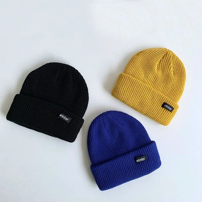 Set Syal Topi Anak-anak Topi Wol Bayi Anak Menengah dan Besar Topi Pullover Rajutan Hangat Tebal Pria dan Anak Perempuan Musim Dingin