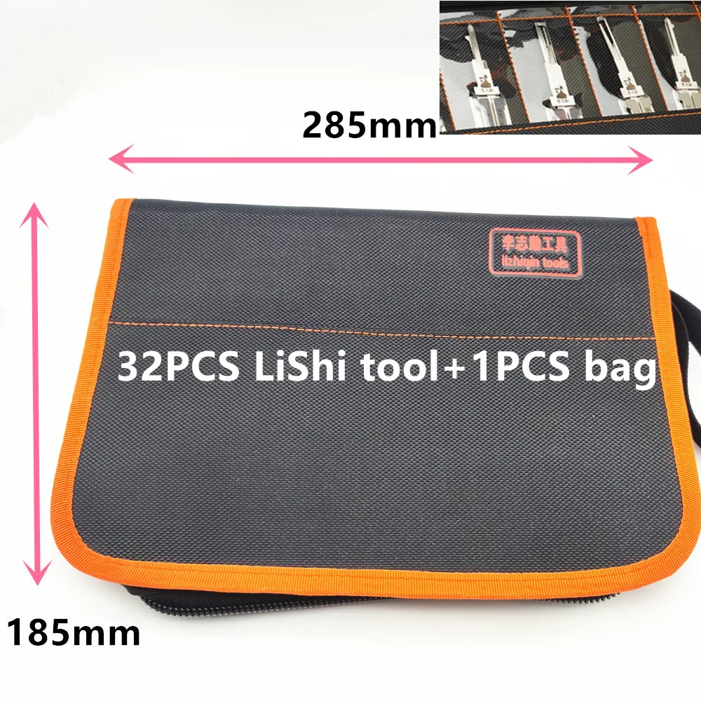 32PCS LiShi Tool for Car Lock Repair NE72  TOY43 VAC102  HU87  MIT8 HON41 NSN11  HU64  HU66  HU83 HU101  HU92  HU100 +1 Free Bag