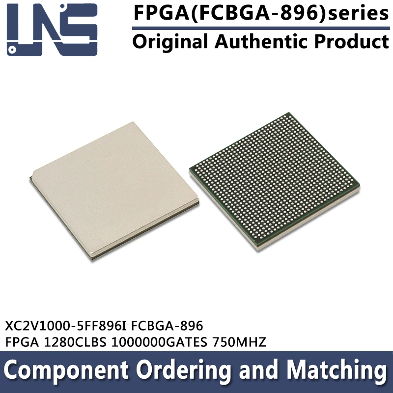 1pcs XC2V1000-5FF896I FCBGA-896 FPGA 1280CLBS 1000000GATES 750MHZ 432I/O