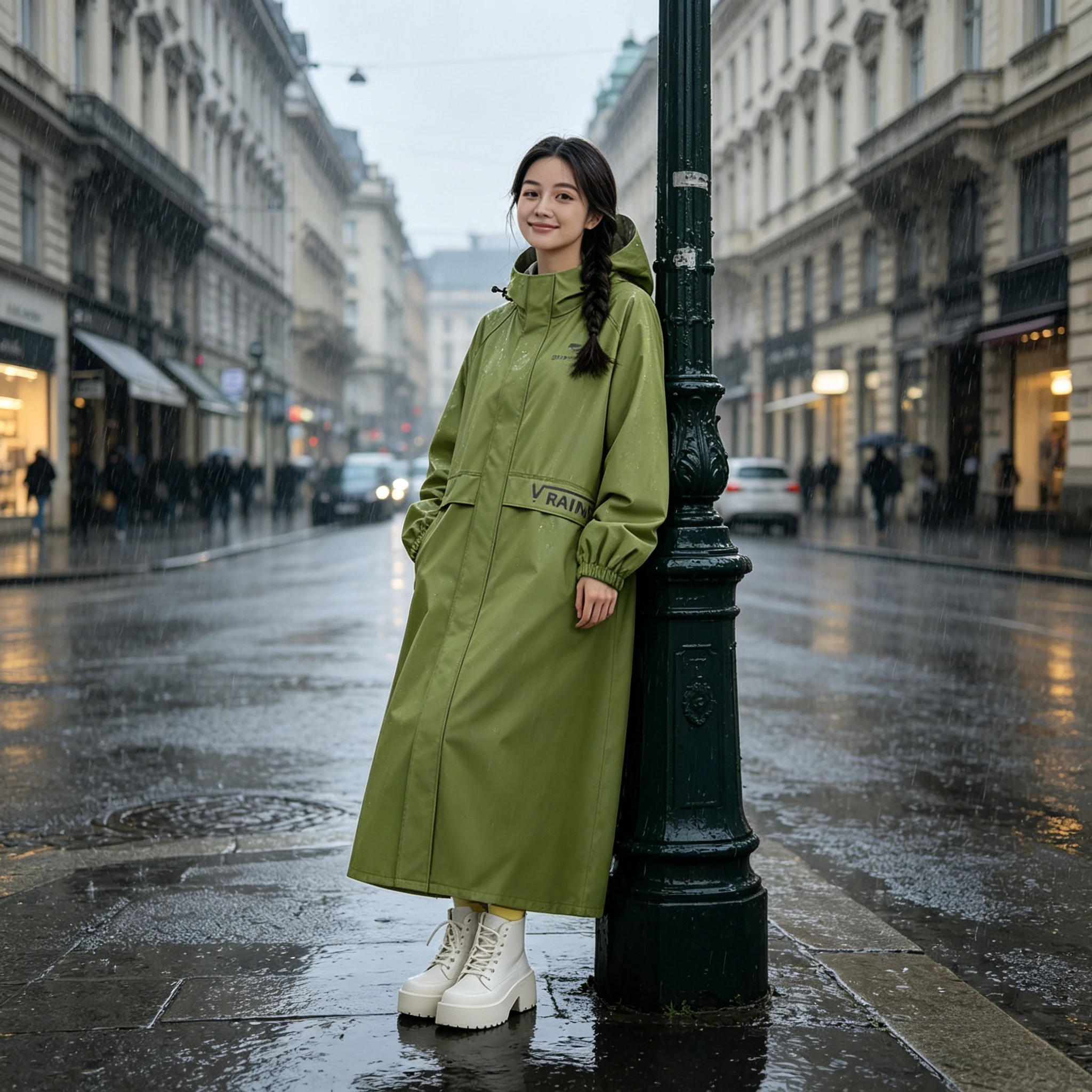 

Unisex Heavy Duty Raincoat for Electric Scooter Motorcycle Cycling Thickened Waterproof Hooded Poncho Hiking Rainwear Heavy Duty