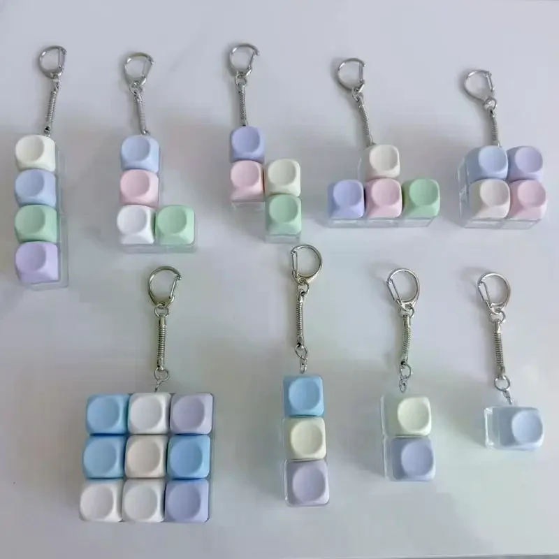 1/2/3/4/9 Key Keyboard Key Toy Button Keycap  Keychain Finger Keyring Decompression Toy Stress Relief Pass Time For Adult