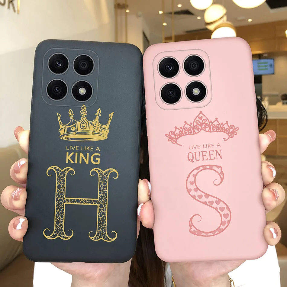 Case For Huawei Honor X8A X7A 4G Simple Queen King Soft Silicon Funda For Honor X 8A 7A HonorX8A HonorX7A Phone Cover Matte Capa