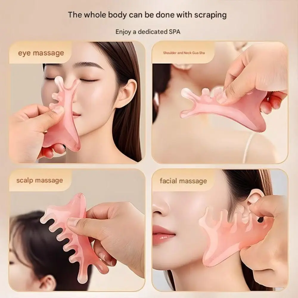 New 4-in-1 Massage Comb Multifunctional Scraping Head Head Meridian Combs Facial Muscle Pulling Facial Massager Tool